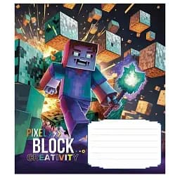 Тетрадь ученическая Школярик Pixel Block 012-3407L-1 в линию 12 листов