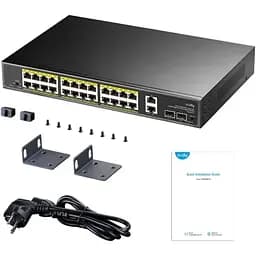 Комутатор Cudy GS1026PS2, 24-Gigabit PoE+ Switch with 2 Uplink Gig Ports and 2 Gig SFP Slots 300W (GS1026PS2)