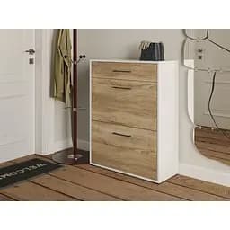 Тумба для взуття Moreli T-7 Ш700/В920/Г280 Білий матовий-Дуб сонома