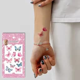 Тату тимчасове Акварельні метелики Tattooshka L-77 Різнокольоровий shop (4825800040003) - мініатюра 2