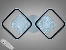 LED люстра 11 квадратів білий чорний 65Вт пульт