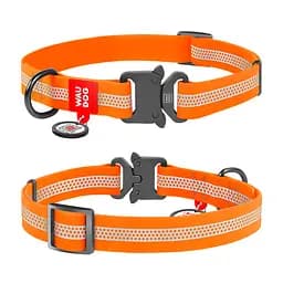 Ошейник для собак водостойкий Waudog Waterproof QR-паспортом светоотражающая металлическая пряжка-фастекс M Ш 20 мм Д 28-40 см