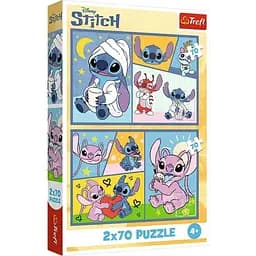 Пазли Trefl 2x70 Lilo&Stitch Зі Стічем не нудно 34444 Різнокольоровий