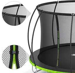 Батут із внутрішньою сіткою Zipro Jump Pro Premium 16 футів 496 см чорно-зелений (5902659843197) - мініатюра 4