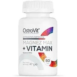 Вітаміни та мінерали OstroVit Magnez MAX + Vitamin, 60 таблеток