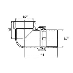 Згін Американка Icma 1/2" кутовий No808 - мініатюра 2