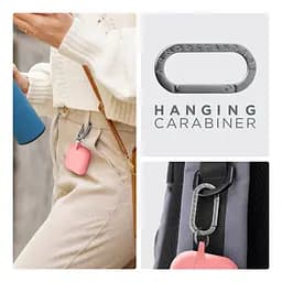 Силіконовий чохол для навушників Apple AirPods 3, Hang Case, рожевий, ультратонкий захисний кейс товщиною 2 мм, захист від подряпин, пилу та ударів, компактний, з карабіном для кріплення, ArmorStandart (ARM60320) - мініатюра 6