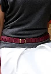 Женский кожаный бохо-ремень бордовый