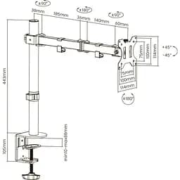 Настільне кріплення для монітора Brateck LDT12-C012N [107926] - мініатюра 12