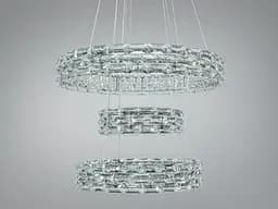 Підвісна LED-люстра Diasha 7896/500+400+300CH з трьома кришталевими кільцями, пультом, 70 W, CH, 53 см, 12-20m2 - мініатюра 3