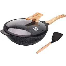 Сковорода ВОК MGC алюмінієва 32 см з антипригарним покриттям та кухонною лопаткою, чорний MGC HP-4-449