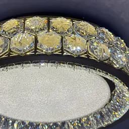 Стильна стельова LED-люстра з кришталем для спальні Linisoln 3218-500 FG золото 140 Вт 50 см до 18 м2 - мініатюра 2