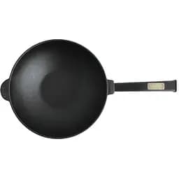 Сковорода Brizoll Wok чавунна з дерев'яною ручкою Black 26 см (W26HP1-6)