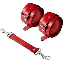 Наручники Feral Feelings - Hand RestRaints, натуральна шкіра, червоні