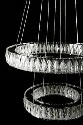 Підвісна світлодіодна люстра Splendid Ray L8015/400+600/2 LED (CH+clear) для вітальні, спальні та зали, 2 кільця, хром, 40-60 см - мініатюра 5