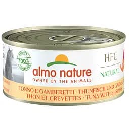 Вологий корм для котів Almo Nature HFC Cat Natural з тунцем та креветками 150 г