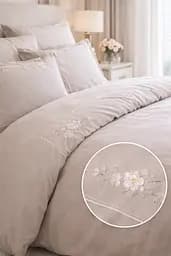 Комплект постельного белья евро 200х220 см сатин бежевый TC303376220