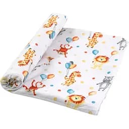Пелюшка Руно Зоопарк фланель 80х90см біла (203.05_Зоопарк)