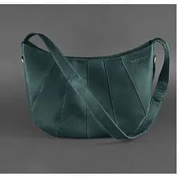 Шкіряна жіноча сумка Круасан зелена