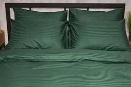 Комплект постільної білизни Moon&Star Satin Stripe Stripe Verdant сімейний 143х210х2 наволочки 2х70х70 - мініатюра 2