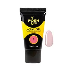 Акригель для наращивания ногтей YouPOSH Acrygel Gel 30 мл №1 Бежево-розовый