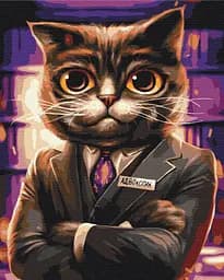 Картина по номерам на подрамнике Brushme Котик адвокат Марианна Пащук