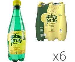 Perrier Lemon, Упаковка 6 шт. х 0,5 л, Вода мінеральна газована з Лимоном Пер'є, ПЕТ