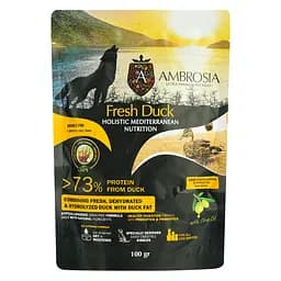 Сухий корм Ambrosia Mediterranean для дорослих собак усіх порід з чутливим травленням з качкою 100 г