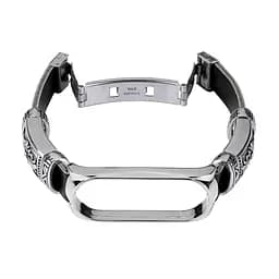 Ремінець вінтажний Carprie для фітнес-браслета Xiaomi Mi Band 7 Type B Black silver - мініатюра 4