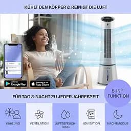 Охолоджувач повітря Klarstein Skyscraper Ice Smart 4-в-1 Сірий (10040207) - мініатюра 4