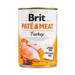 Вологий корм для собак Brit Pate & Meat Turkey 0.4 кг (курка та індичка)