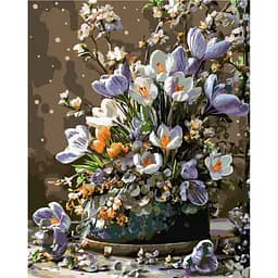 Картина за номерами "Весняні крокуси" Origami LW31520-01, 40х50 см