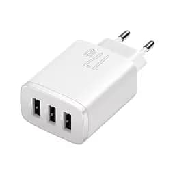 Блок живлення Baseus Compact 17W (3 USB) зарядний пристрій білий - мініатюра 2