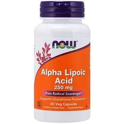 Натуральная добавка NOW Alpha Lipoic Acid 250 mg, 60 вегакапсул