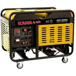 Генератор дизельний KDK12RE3, 3-фазний 220/400V, 50Hz, 12kVA/10kW, бак 34л, витрата 3 л/год, пуск: стартер, водяне охолодження, 1060x650x735 мм, 220 кг