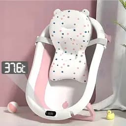 Дитяча ванна складна з подушкою, термометром Kanzaa Pink - мініатюра 6