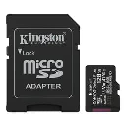 Карта пам'яті microSDXC, 128Gb, Kingston Canvas Select Plus, Class10 UHS-I U1 V10 А1, SD адаптер, до 150 МБ/с (SDCS3/128GB)