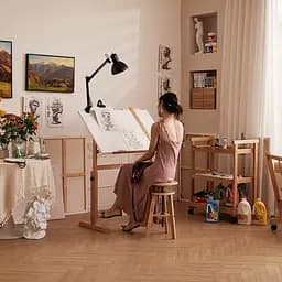 Стіл художній креслярський Meeden 6063, 90x60x84 см, дерев'яний, регульована висота - мініатюра 9