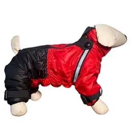 Комбінезон для собак Diego snow sintepon print F Червоний - 5-розмір