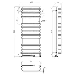Електрична рушникосушка Navin Stugna 480x1200 Sensor ліва біла 12-028153-3680, Білий, Ліве, Електронний - мініатюра 7