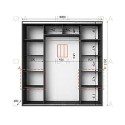 Шафа-купе Idea серія 7 200 x 60 x 210 см Антрацит - мініатюра 2