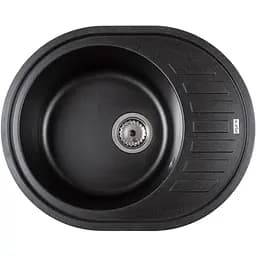 Кам'яна мийка Ventolux Monica Black Quartz 620x500x220 мм