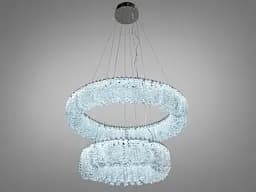 Подвесная люстра 505-600+400CH хром хрустальная светодиодная 60Вт.