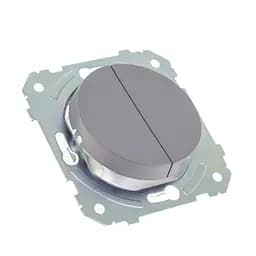 Выключатель Brille двухклавишный серый WB-2V Grey