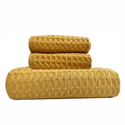 Набір вафельних рушників Lovely Svi 3 в 1: 70х140 см, 2 шт., 34х72 см, Жовтий (110826)