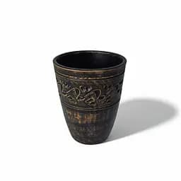 Стакан з червоної глини 400 мл Декор молочена кераміка Український глиняний посуд