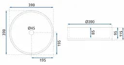 Умивальник Rea Cristal 39 grey накладний REA-U8880, Прозорий - мініатюра 5