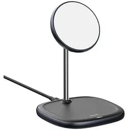 Зарядна підставка Baseus Swan Magnetic Wireless Charger (набір для Iphone 12) 15 W (WXSW-01) чорна