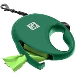 Повідець-рулетка для собак Waudog R-leash з контейнером для пакетів, світловідбивна стрічка, L, до 40 кг, 5 м, зелений - мініатюра 4