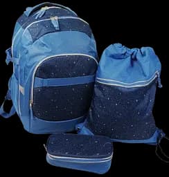 Школьный набор из рюкзака, пенала и сумки для обуви синий LS sum0028851